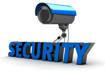 picture of security sign and camera